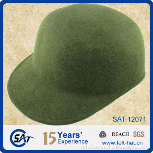 Promotional green Blank Cap, quality pure wool felt hat